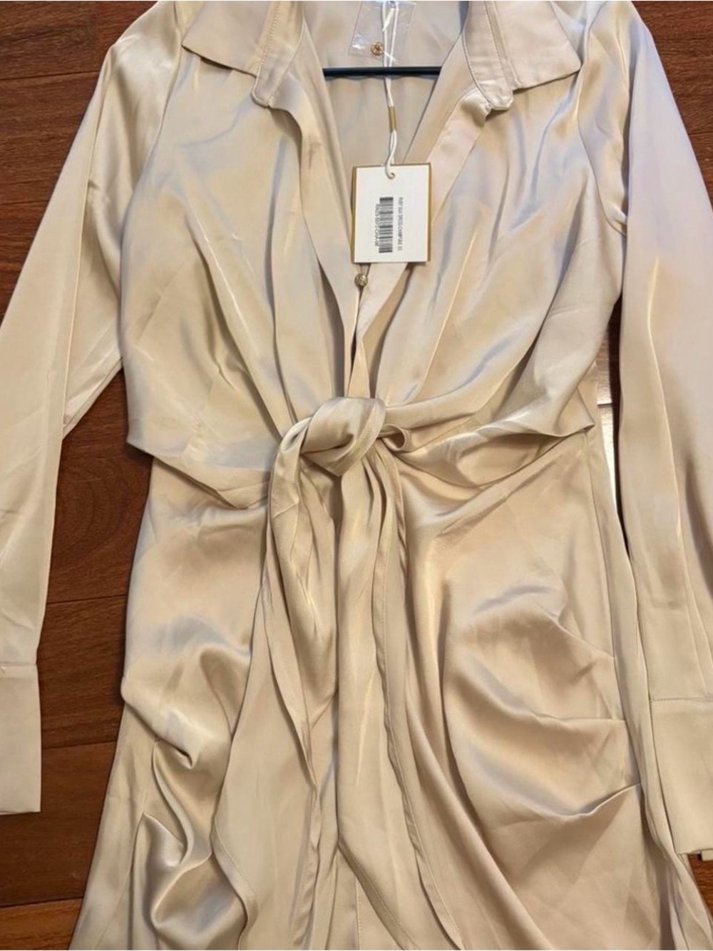 Runaway the label - ruby silk dress - champagne - XS - NWT